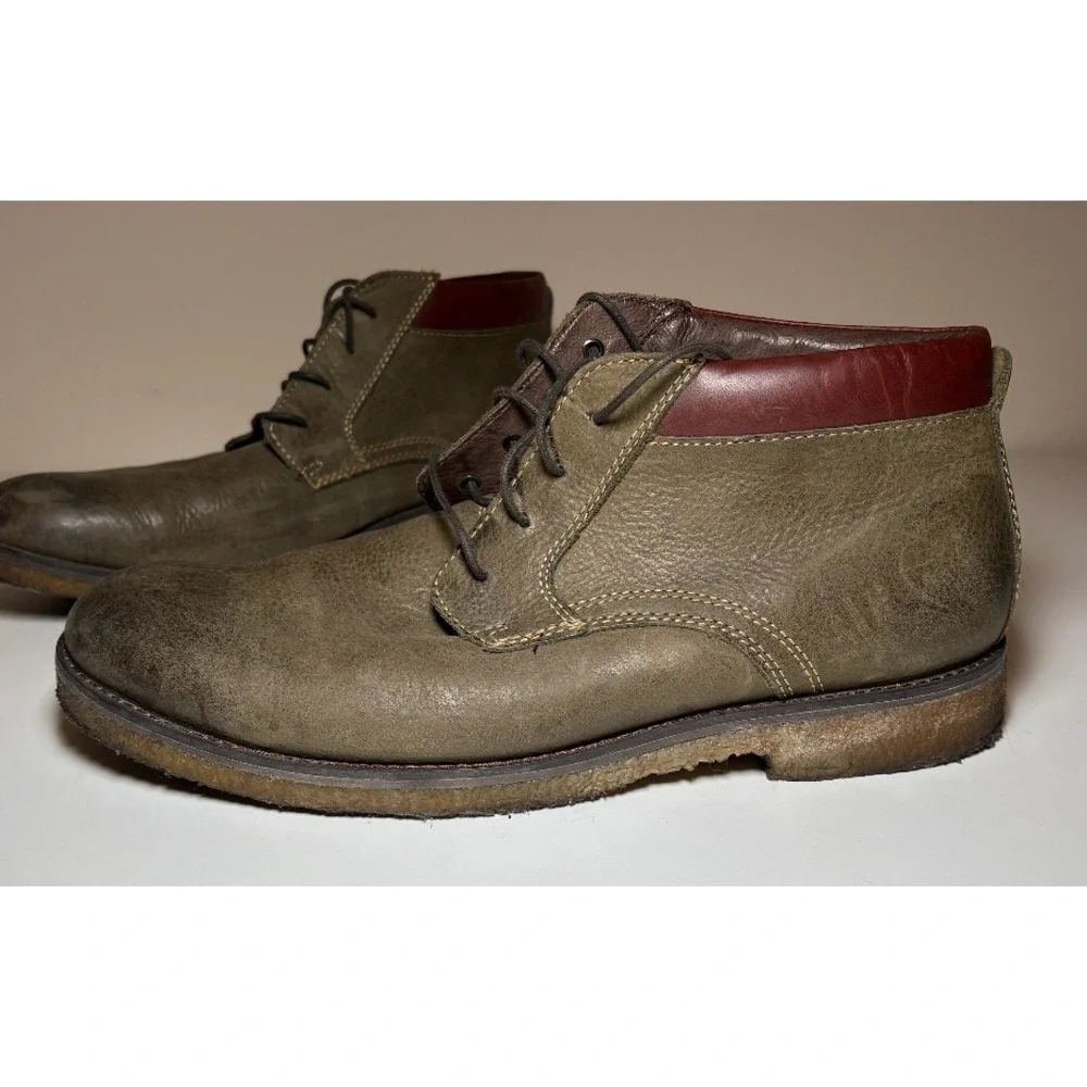 Johnston & Murphy Men's Chukka Ankle Boots | Olive Green | Size 10.5
